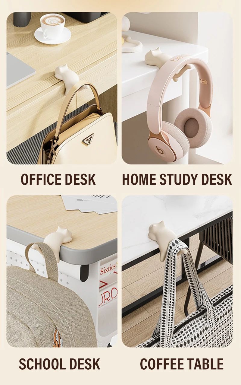 Cute Cat Table Keychain Hook Holder