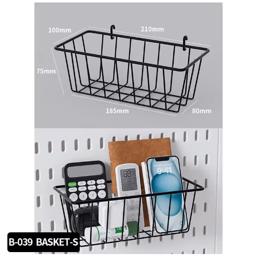 Standing Office Pegboard Storage No Drill Clip On Desktop Rack with DIY Accessories