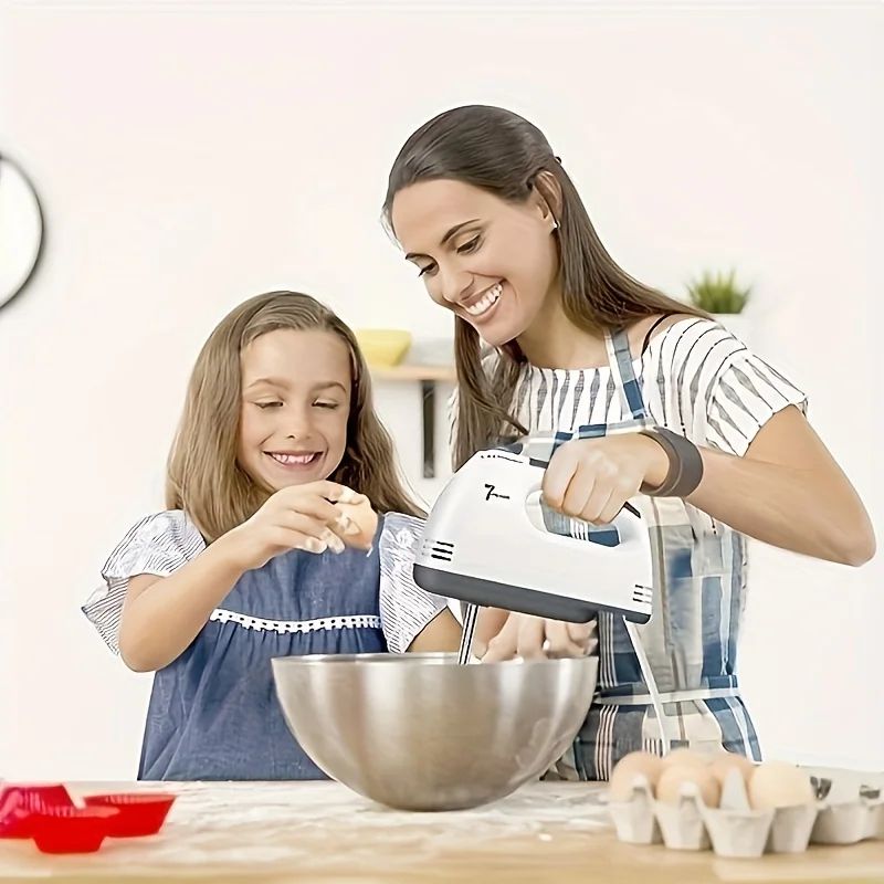 PowerWhisk Electric Hand Mixer with Spiral Whisk & Dough Hooks