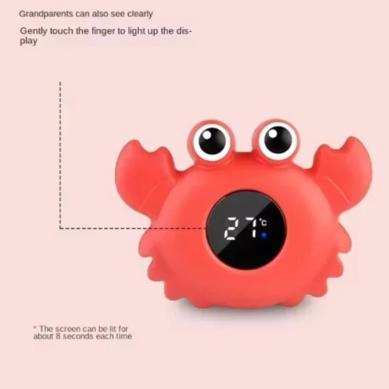 Digital Baby Bathtub Thermometer, Floating Water Temperature Measuring Instrument with LED Display, Safety Test Cartoon
