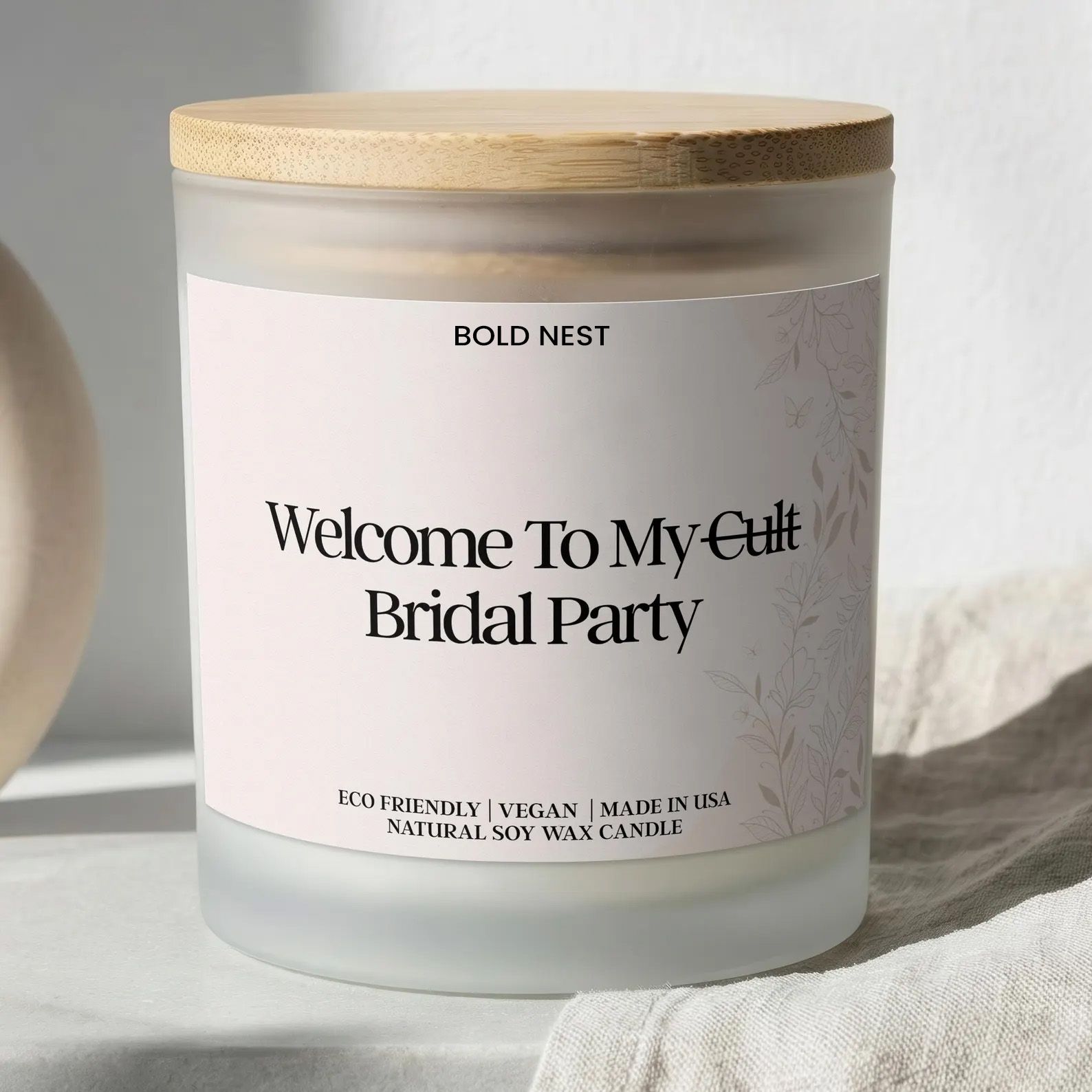 Personalized Welcome to My Cult Bridesmaid Candle – Funny Bridal Party Proposal Gift, Custom Bachelorette Candle