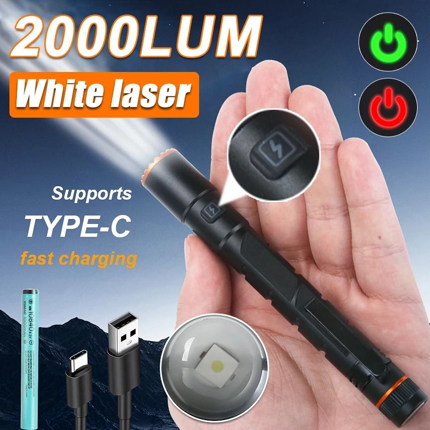 High Power Mini Flashlight with USB Charging Clip and Magnetic Base