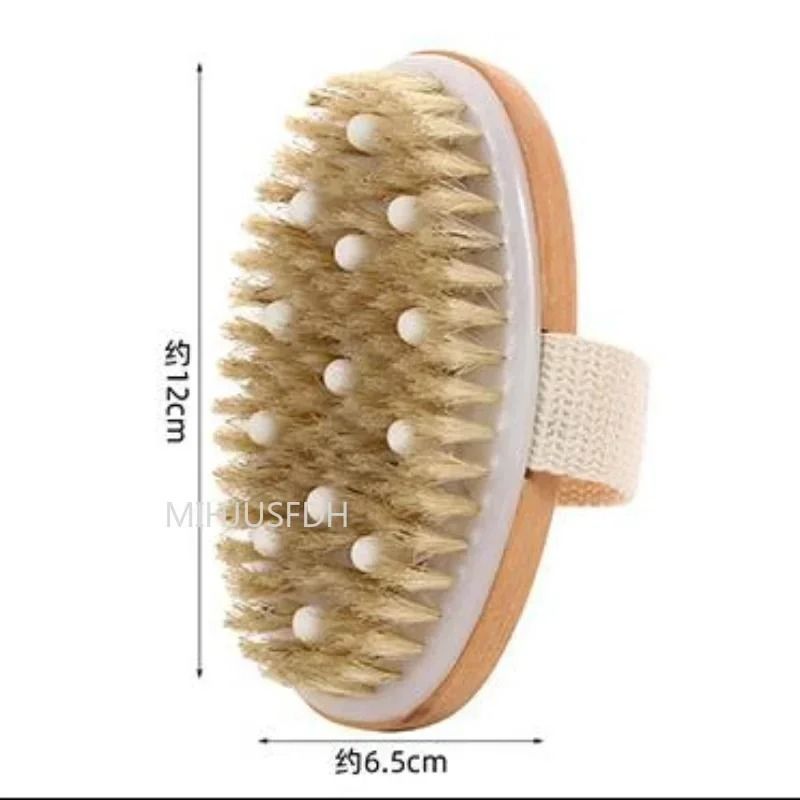 2 In 1 Natural Bristle Dry Skin Body Massage Brush