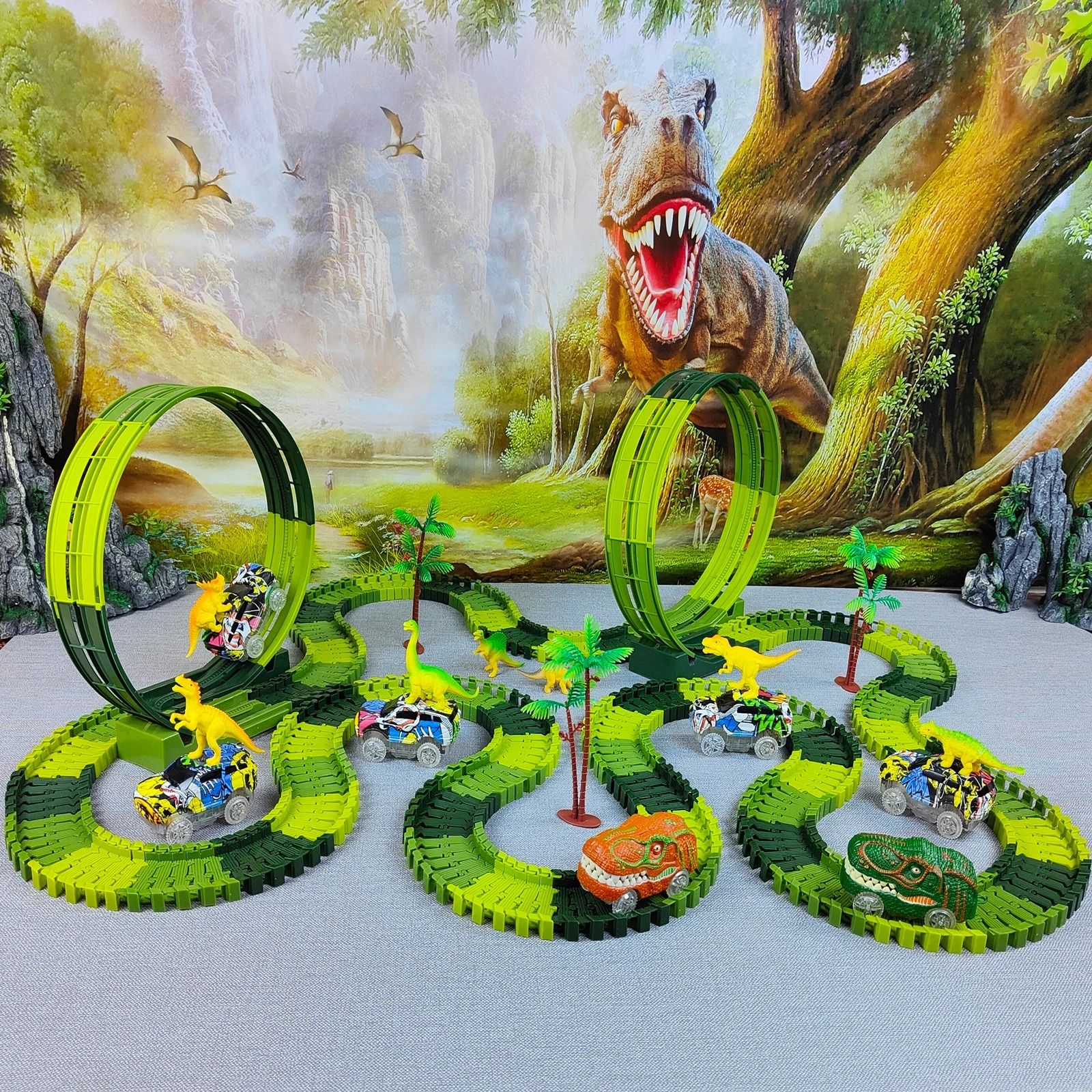 Magic Climbing Electric Dinosaur Railway Toy Set