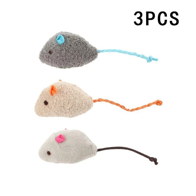 Simulated Plush Mouse Cat Toy Set Durable Scratch Resistant Cat Play Toy