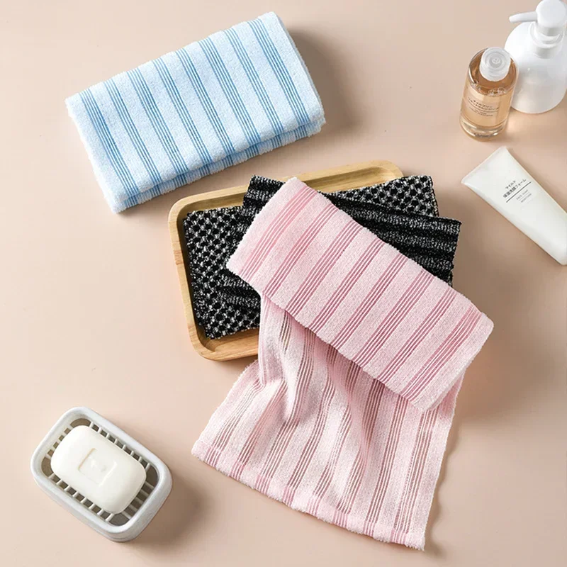 Exfoliating Scrub Washcloth Bath Nylon Towel Brush for Back Towels Rubbing Sponge Bathroom Accessories