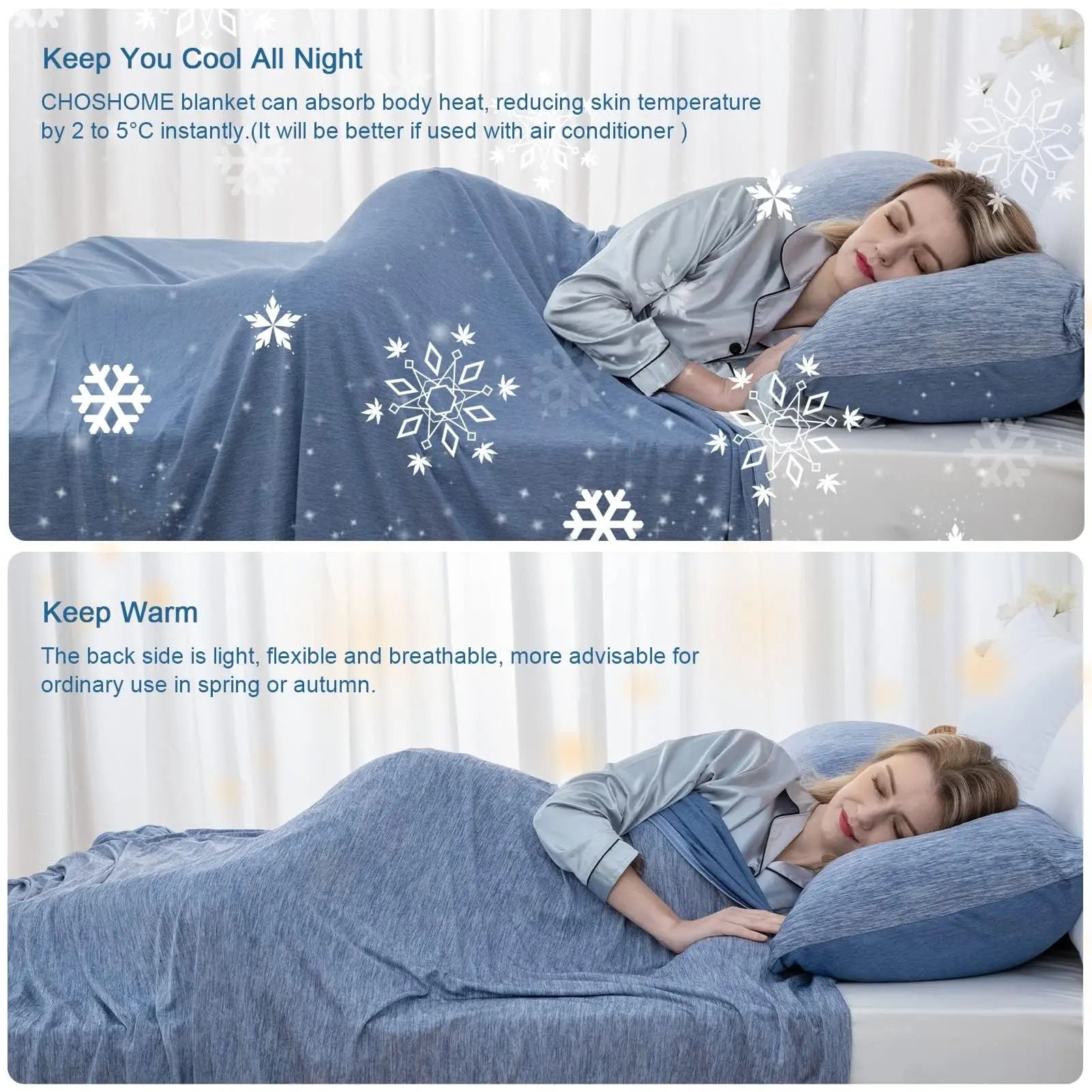 Cooling Blanket for Hot Sleepers Lightweight Summer Comfort