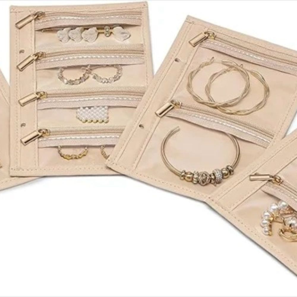 Travel Jewelry Organizer Book Compact Ring Binder Storage Case