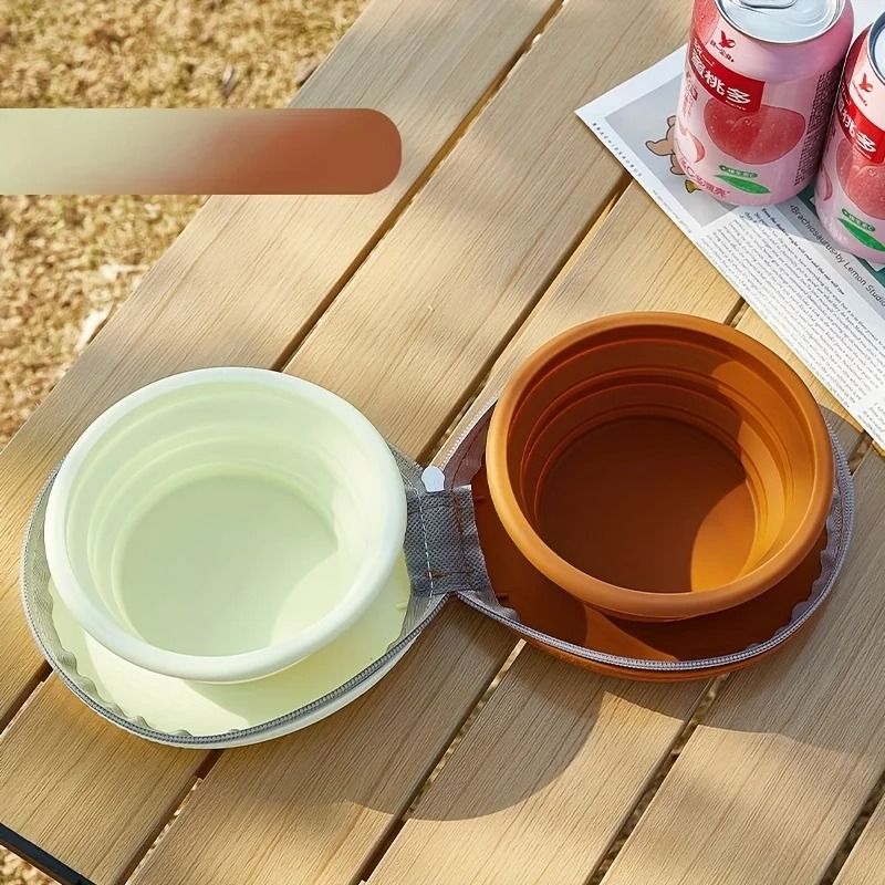 Foldable Silicone Double Pet Bowl