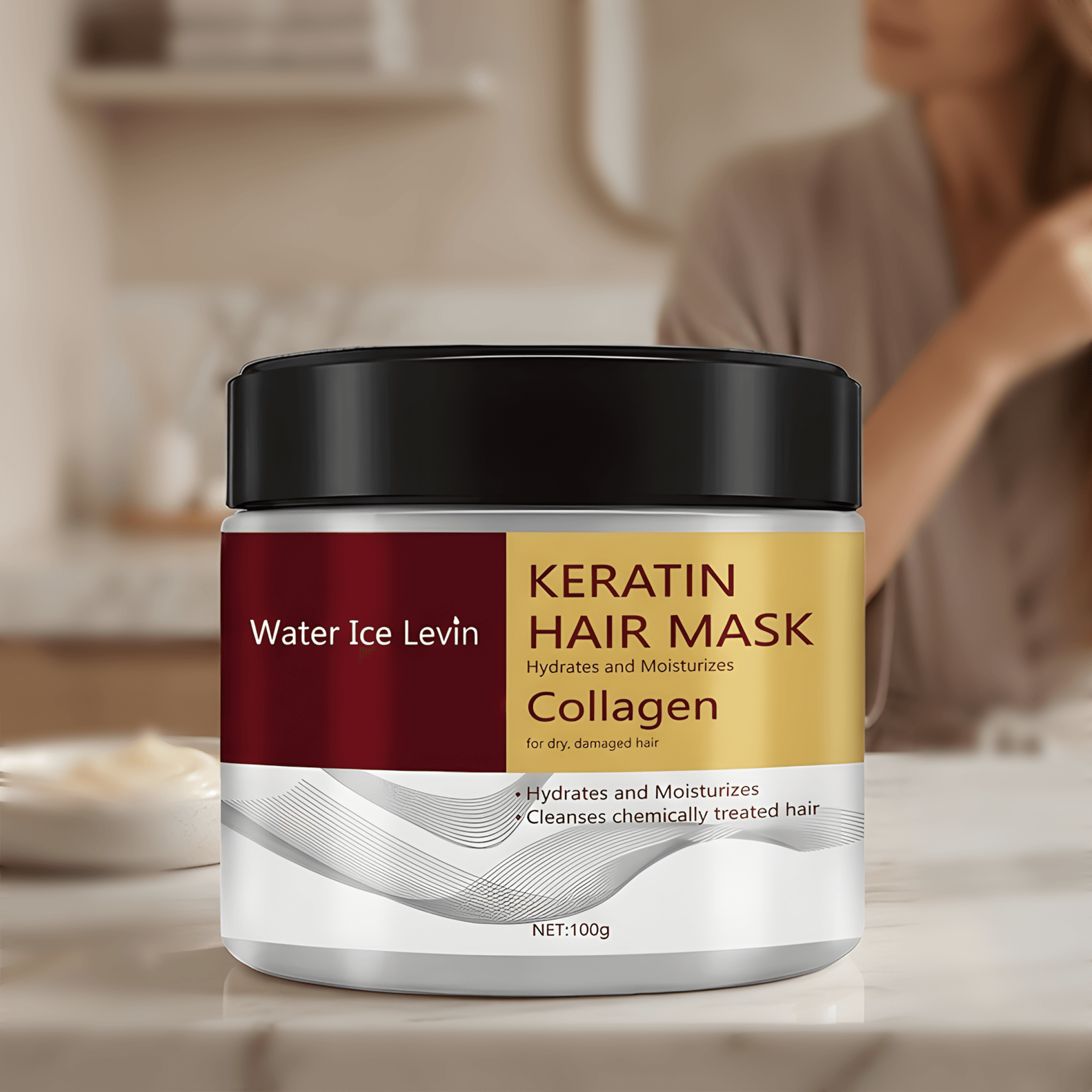 Collagen Keratin Hair Mask for Damaged Hair, Deep Conditioning and Frizz Control