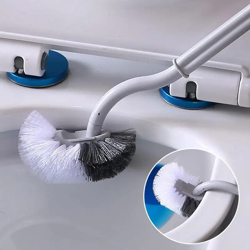 Plastic Toilet Brush with Long Handle Soft Hair WC Cleaning Brush for Squatting Pan Household Gap Remover Bathroom