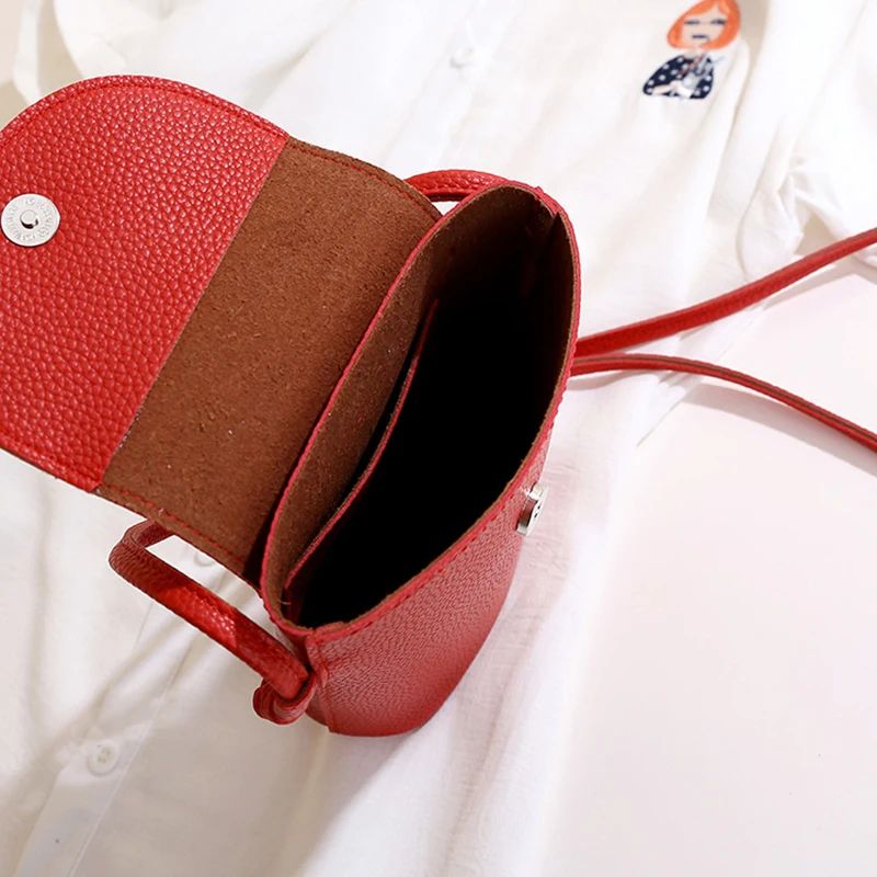Soft Flap Womens Crossbody Phone Bag, PU Leather Shoulder Purse with Adjustable Strap