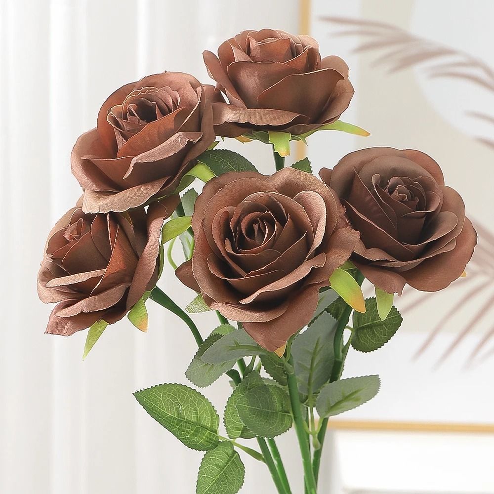 48 cm Rose Black Silk Bouquet Peony Artificial Flower