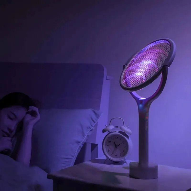 Electric Mosquito Swatter, Fast Charging Racket Kill Fly Bug Lamp with Safety Insulated Battery & ABS Adjustable Design