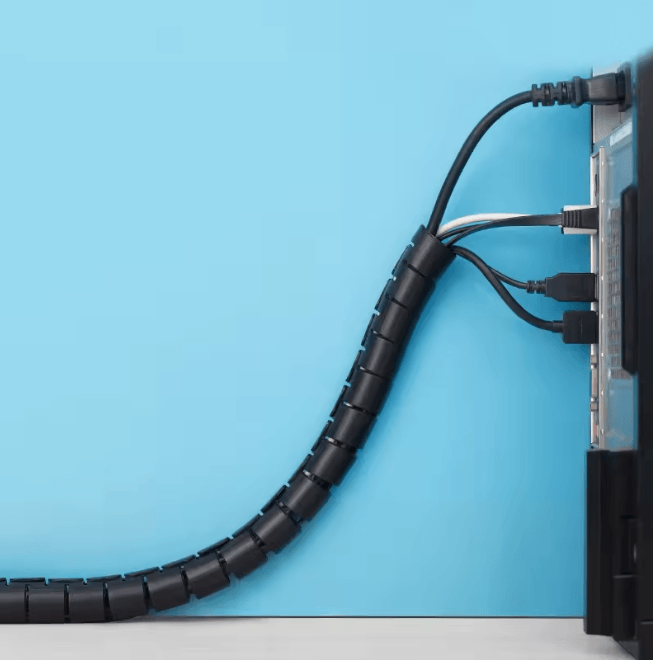 Spiral Cable Protector Wrap 2m Wire Cover and Desk Cord Organizer