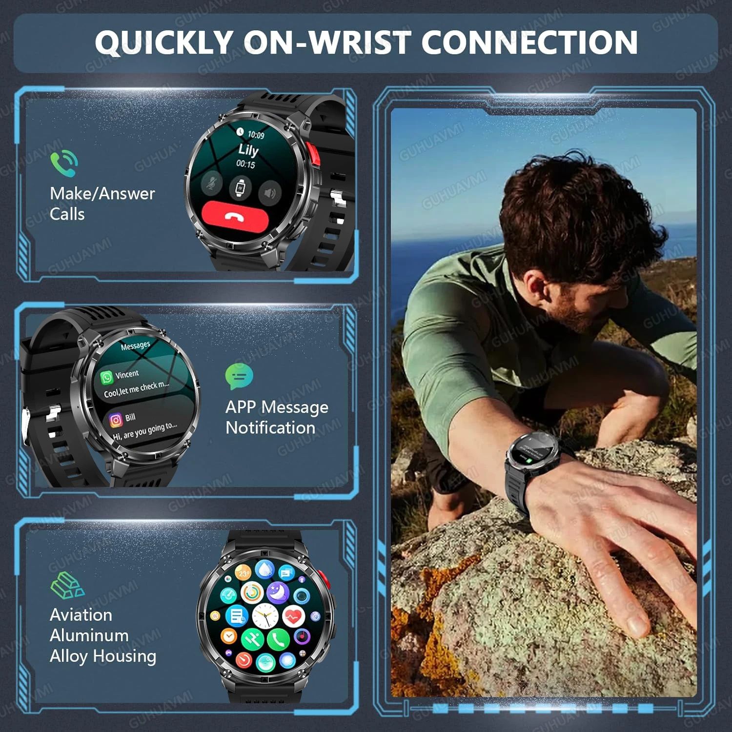 T-Rex3 Pro Rugged Smartwatch with GPS & Ultra-Long Battery