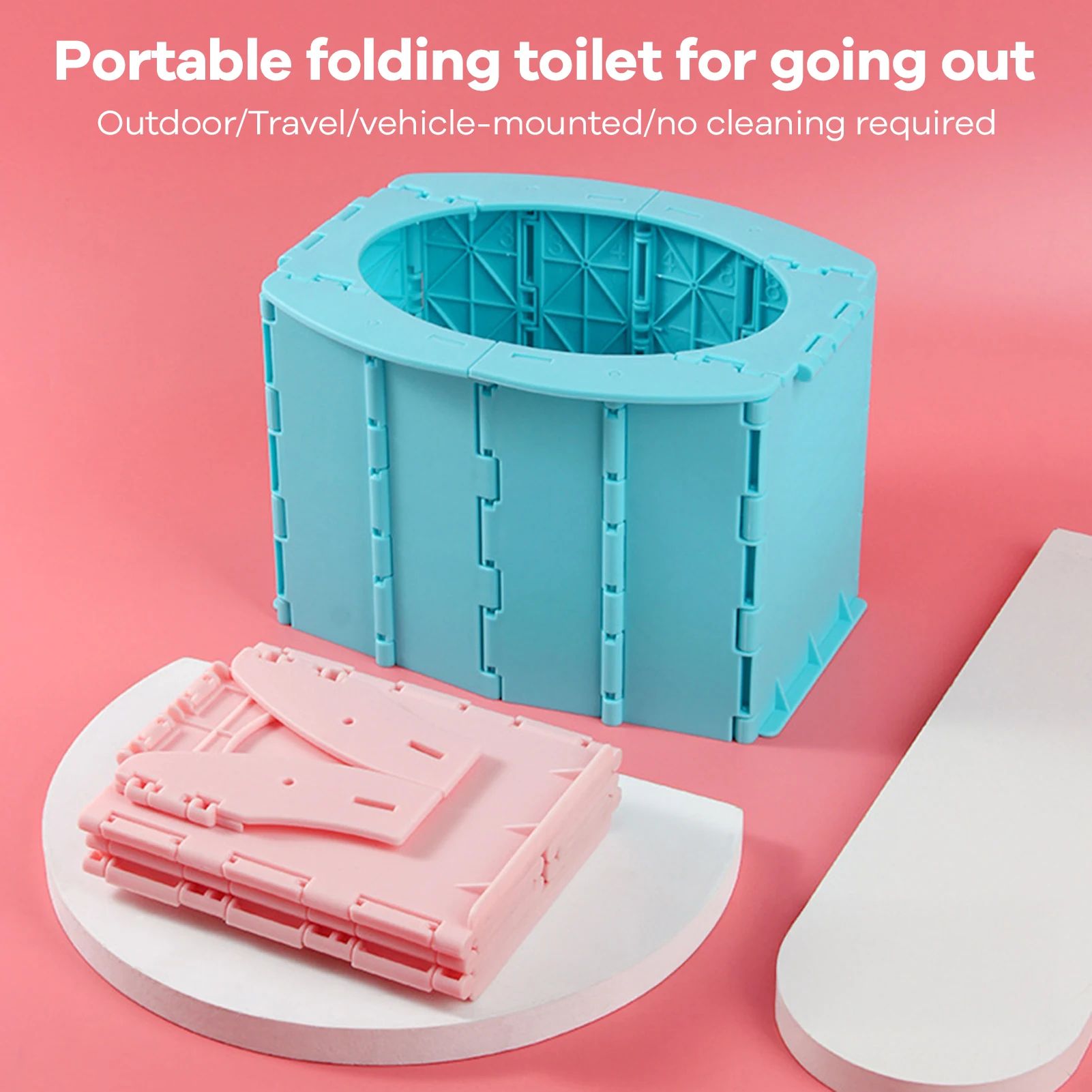 Foldable Kids Travel Potty for Toddlers, Portable Leak-Proof Car Toilet, Collapsible Emergency Potty for Camping & Road