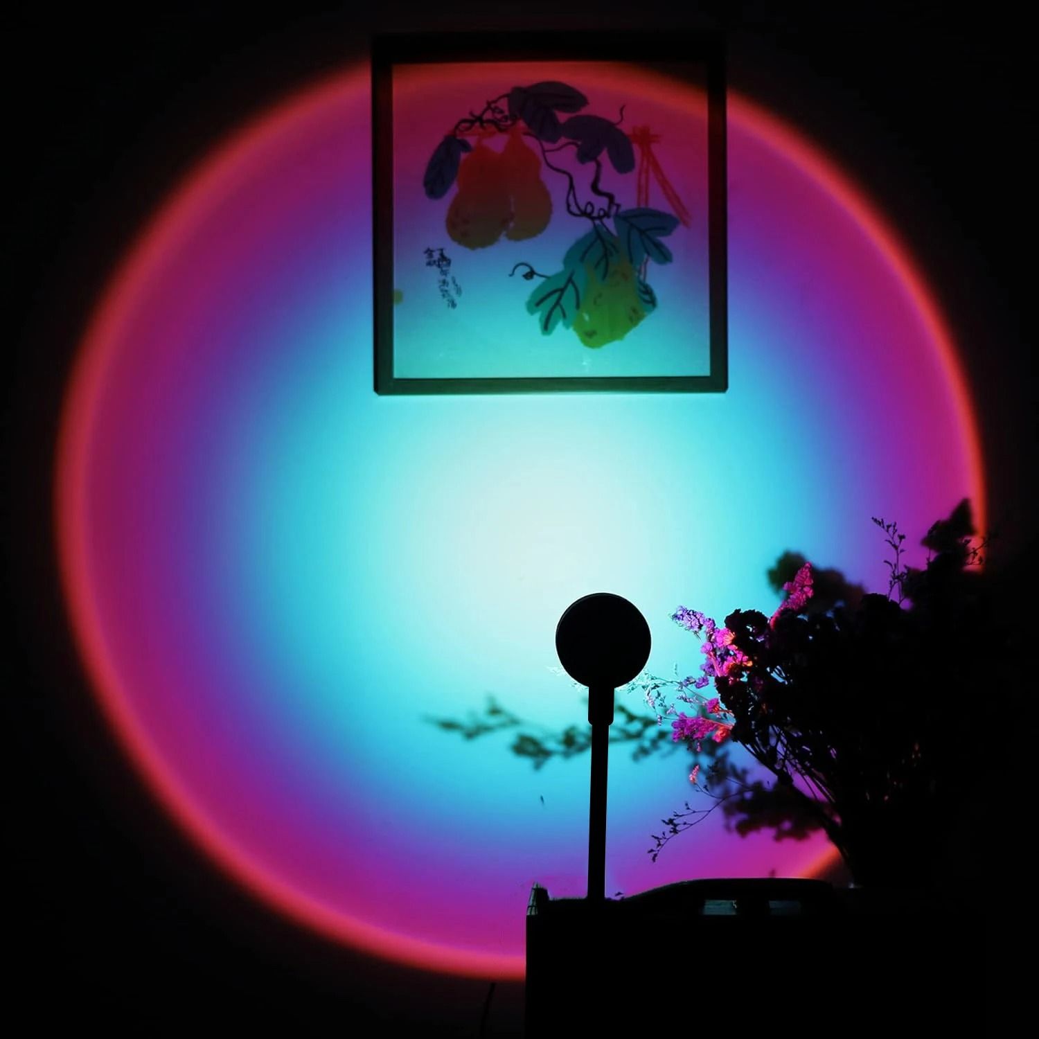 Rainbow Sunset Projection Lamp – Multi-Angle Rotatable USB Atmosphere Light