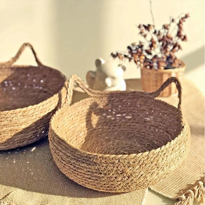 Handwoven Rattan Cat Bed with Removable Cushion – Cozy All-Season Cat Nest Baske