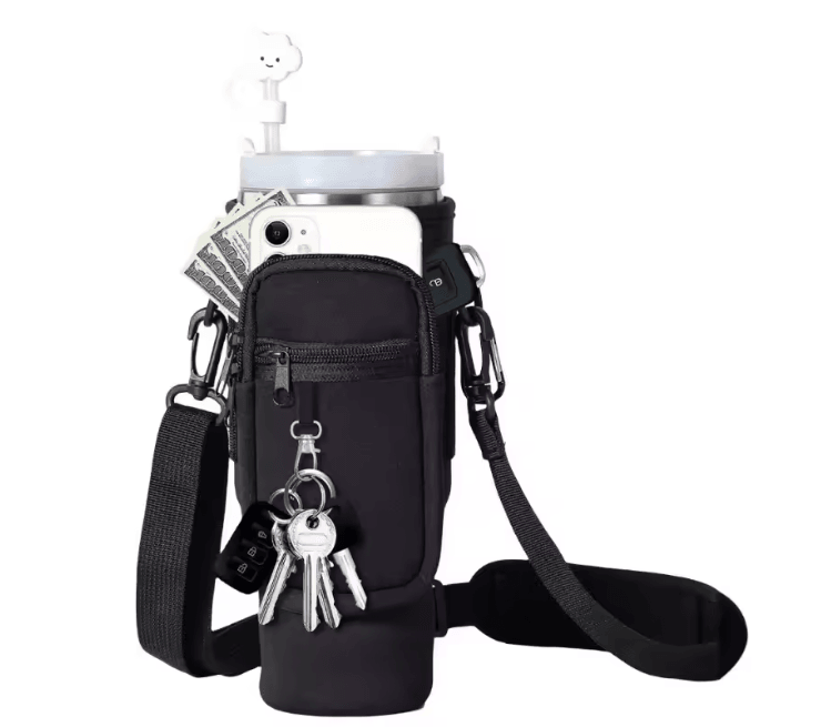Neoprene Water Bottle Carrier Bag with Shoulder Strap
