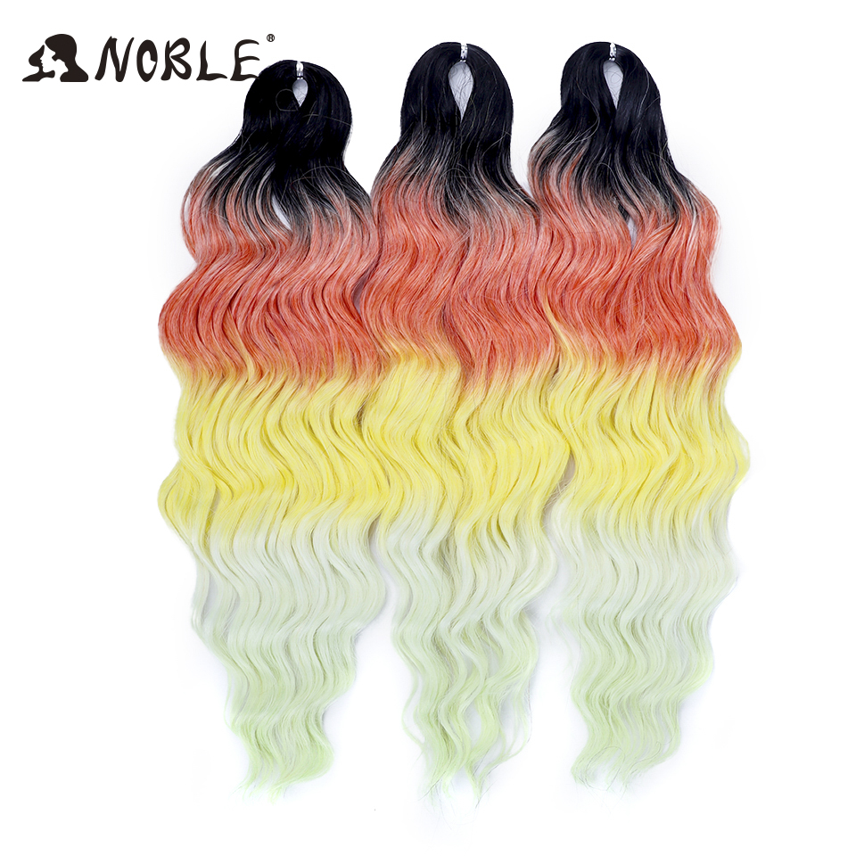 Noble Hair Synthetic Loose Deep Wave Braiding Hair Extensions Ombre Blonde Twist Crochet Curly Water Wave Braid