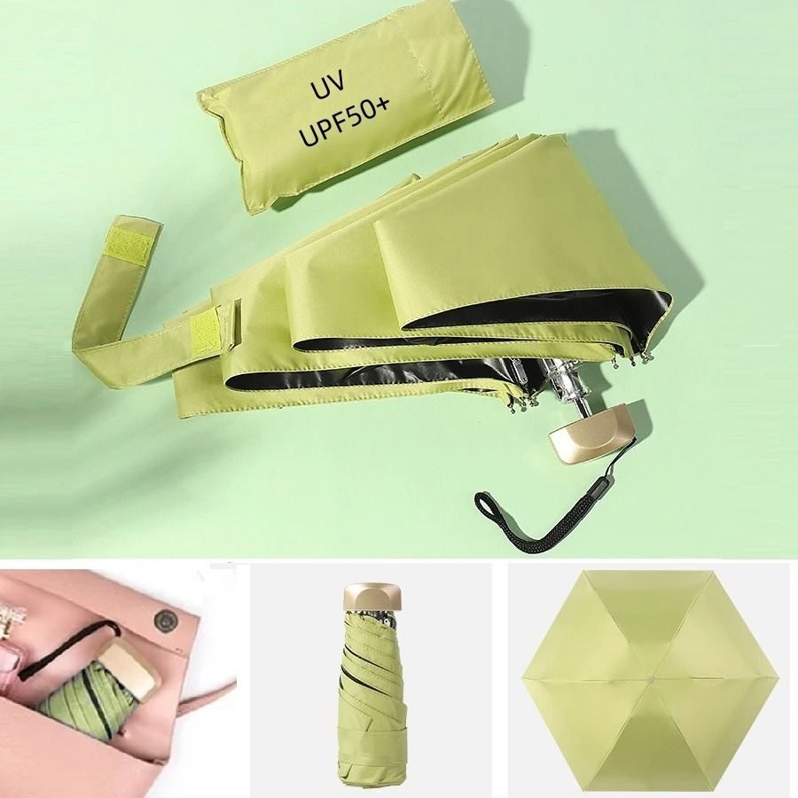 Mini Pocket Sun and Rain Capsule Umbrella with Vinyl UV Protection