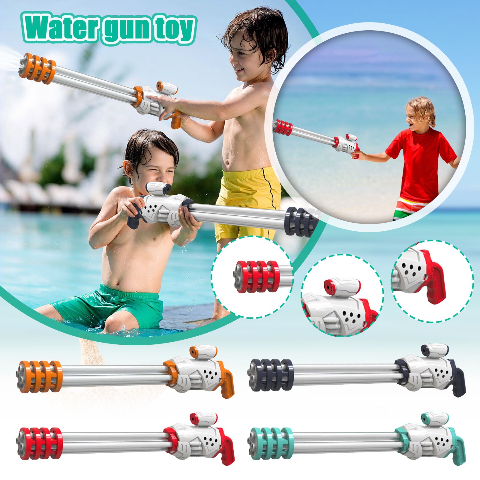 Pull Action Water Gun for Kids Beach and Pool Summer Toy