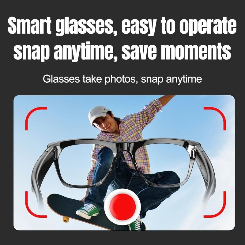 AI Smart Vision Glasses | 8MP HD Video Shooting & Voice Translation | Executive Waterproof Cam Bluetooth Sunglasses