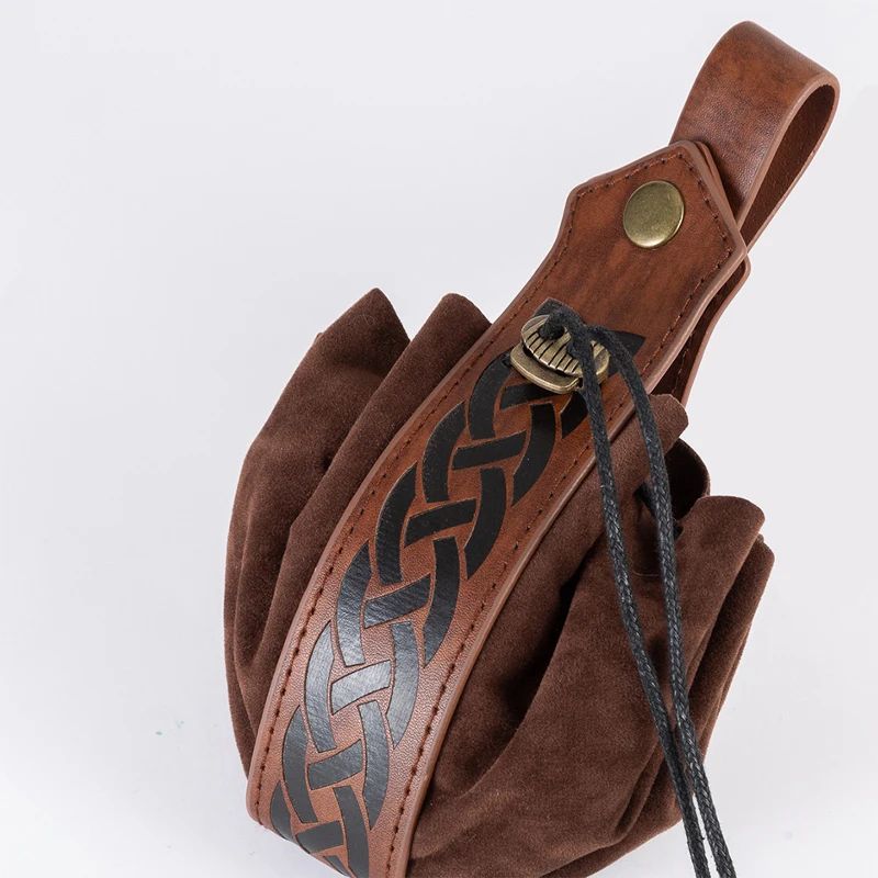 Men Viking-Style Medieval Coin Pouch Belt Bag, High-Quality Retro Leather Waist Purse, Cool Renaissance Festival Costume