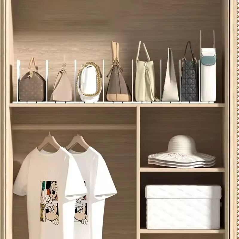 Adjustable Closet Shelf Dividers – Purse & Bookshelf Organizers for Bedroom & Office