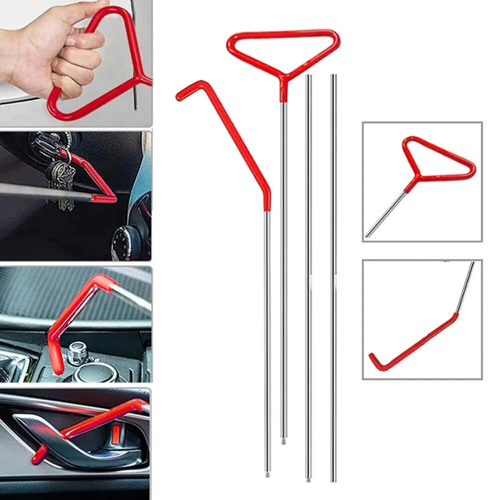 Thickened Car Wedge Pump, Locksmith Door Air Cushion, Emergency Open Tool Kit with Long Reach Grabber
