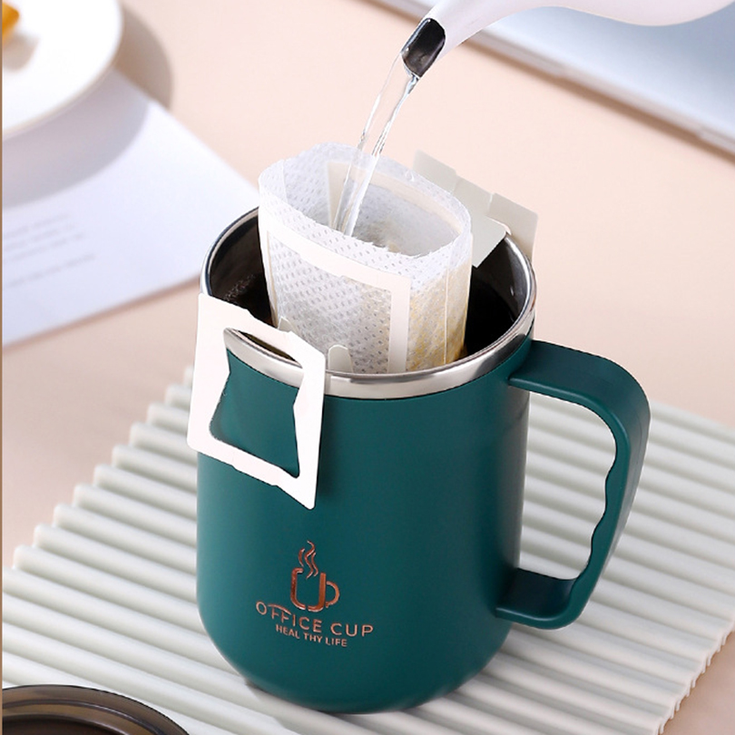 Insulated Coffee Mug Stainless Steel Thermos Cup with Handle and Leak Proof Lid
