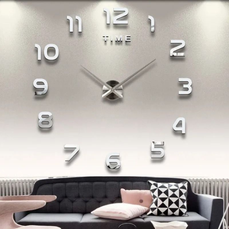 Contemporary 3D Oversized DIY Mirror Wall Clock