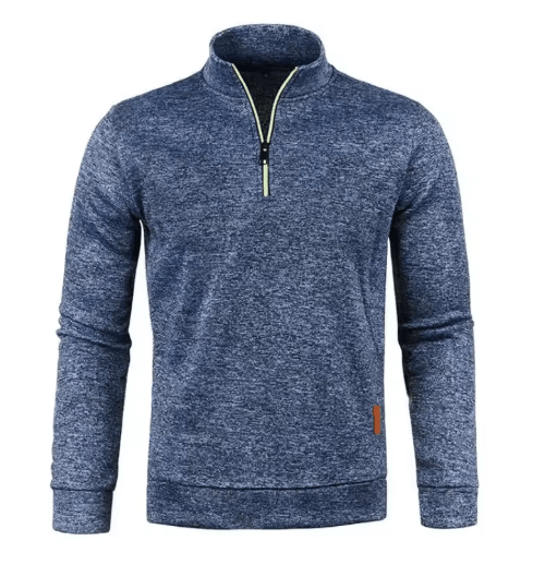 Mens Half Zip Pullover Sweatshirt Long Sleeve Solid Color Turtleneck Streetwear Jacket