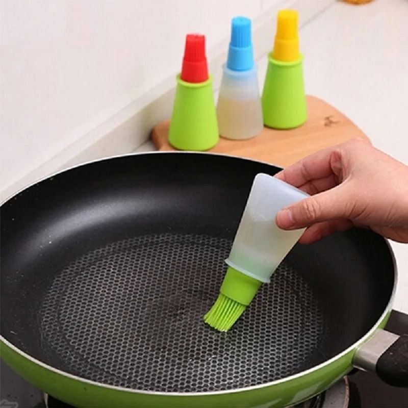 High-Temperature Silicone Oil Bottle Brush – Precision BBQ & Baking Dispenser