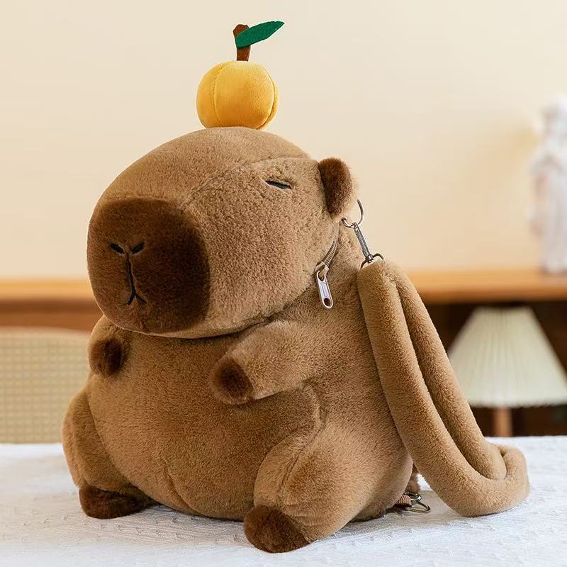 Kawaii Capybara Plush Backpack Crossbody Bag Cute Soft Shoulder Bag for Girls