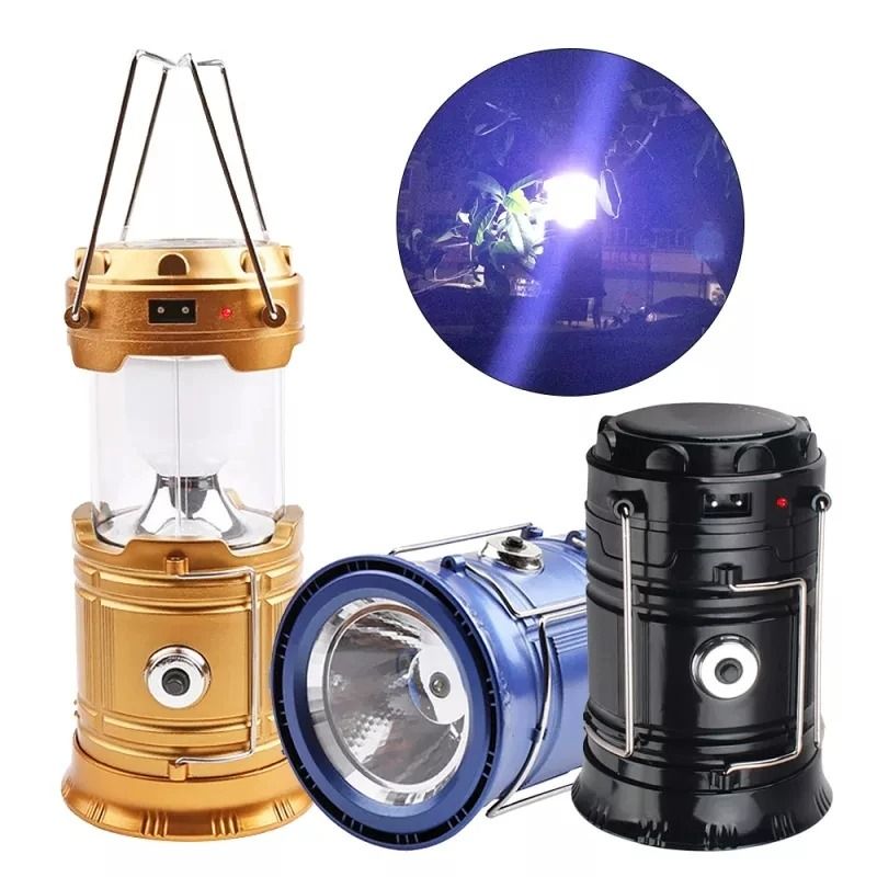 Portable Solar Charger Camping Lantern | USB Rechargeable Folding Camp Tent Lamp for Outdoor Lighting