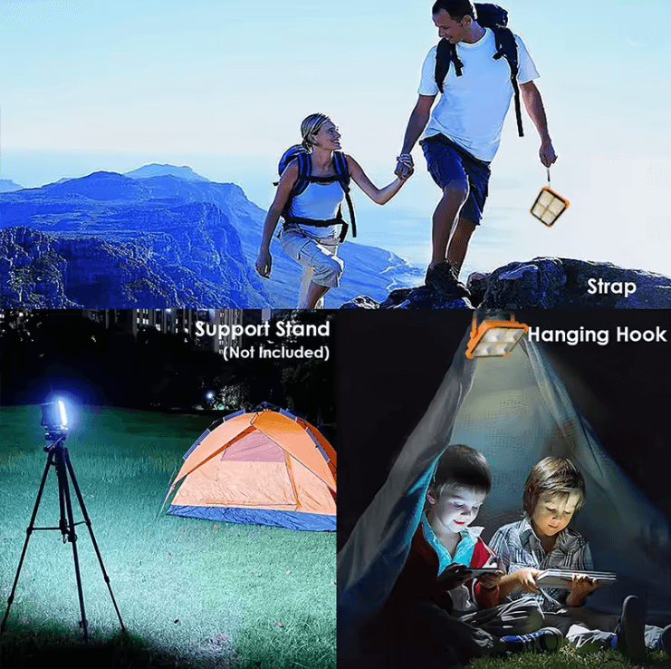 Camping Solar Lantern with 20000 mAh Power Bank Rechargeable LED Tent Light with Magnet Flashlight