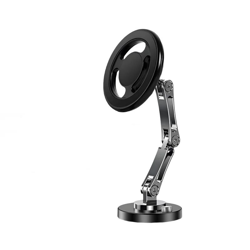 15W Magnetic Car Wireless Charger – 360° Rotating Metal Foldable Stand for iPhone 15, 14, 13, 12 & Samsung