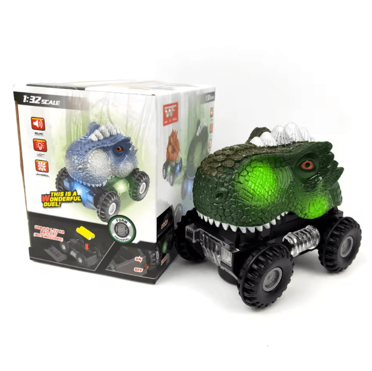 Electric Dinosaur Car Toy – Interactive Dino Vehicle with Lights, Sound & Motion