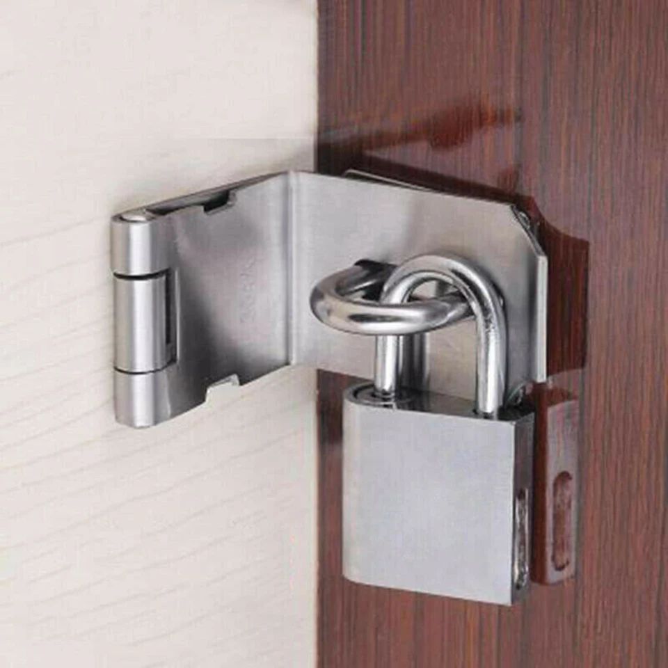 1 Pc Stainless Steel Padlock Hasp & Staple 90 Degree Latch – Secure Door, Gate & Shed Lock