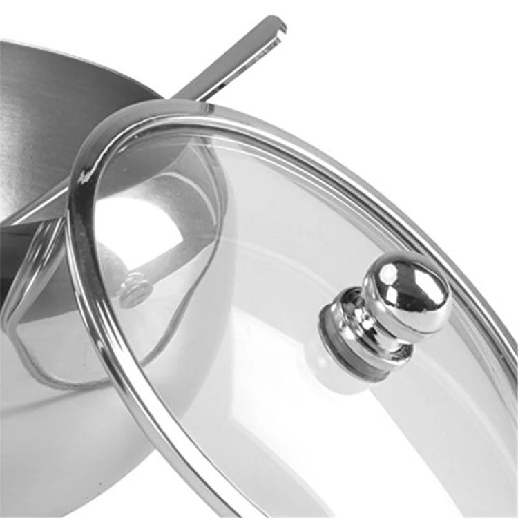 Large Stainless Steel Sugar Bowl with Lid and Spoon