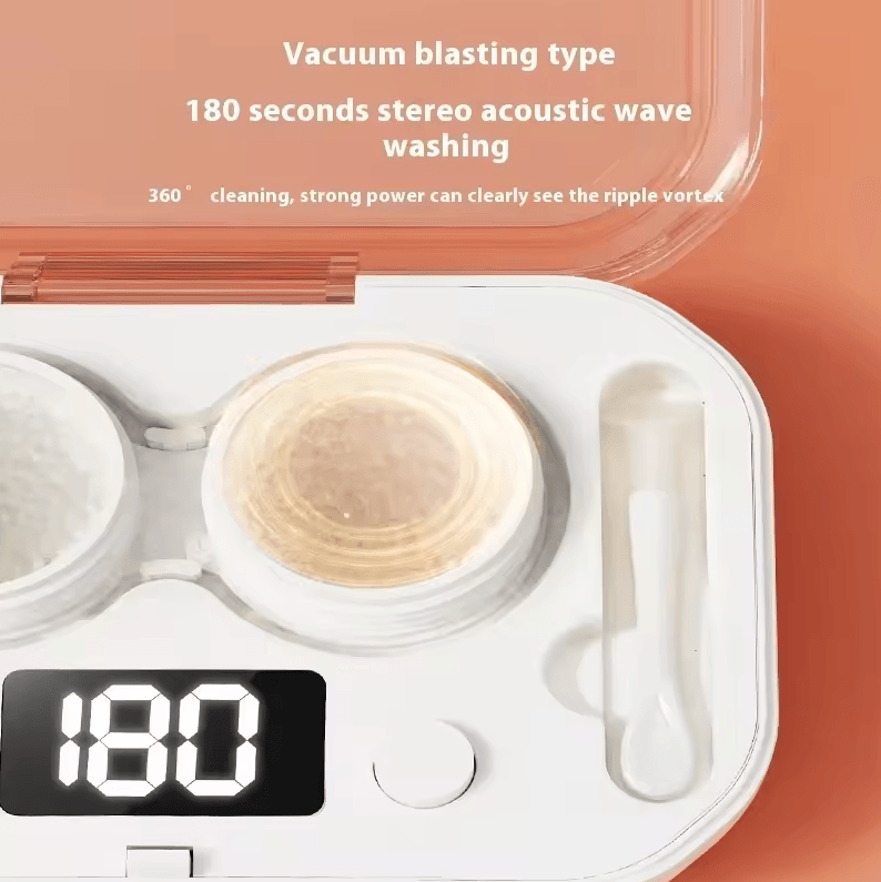 Portable Automatic Contact Lens Cleaner Machine | UV Sterilization & Magnetic Suction Cleaning Device