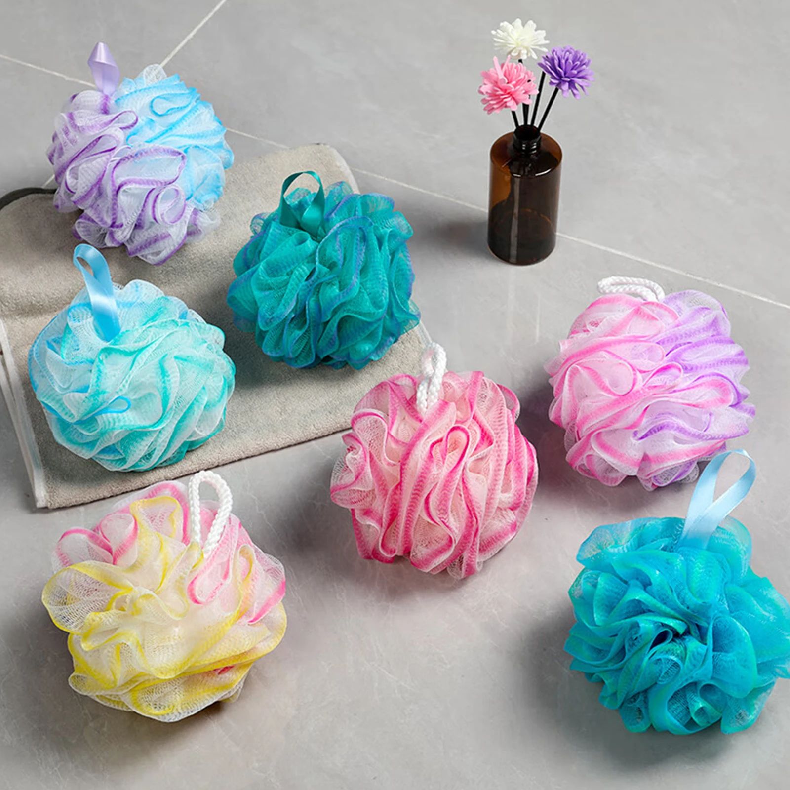 Exfoliating Bath Loofah Sponge Set Soft Mesh Shower Scrubber 2 Pack