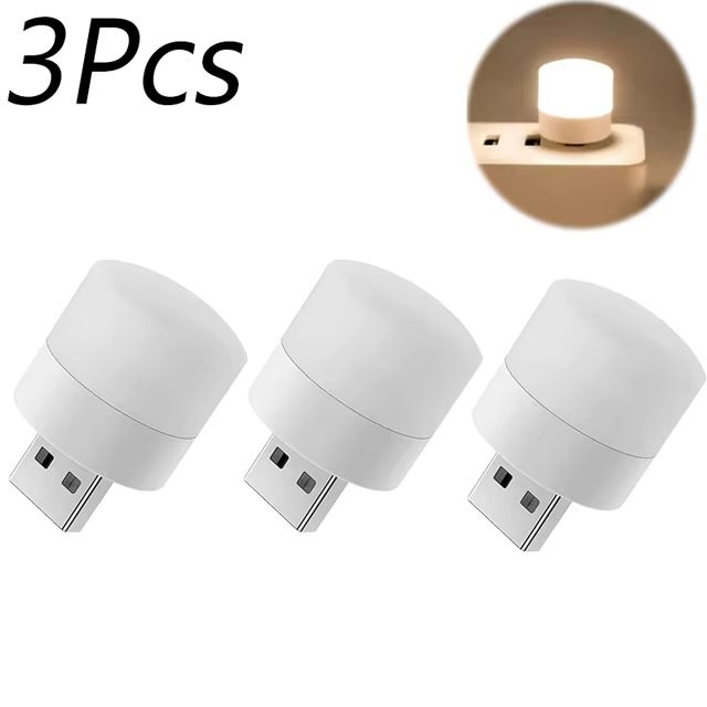 Mini USB Night Light Warm White LED Eye-Protection Reading Lamp