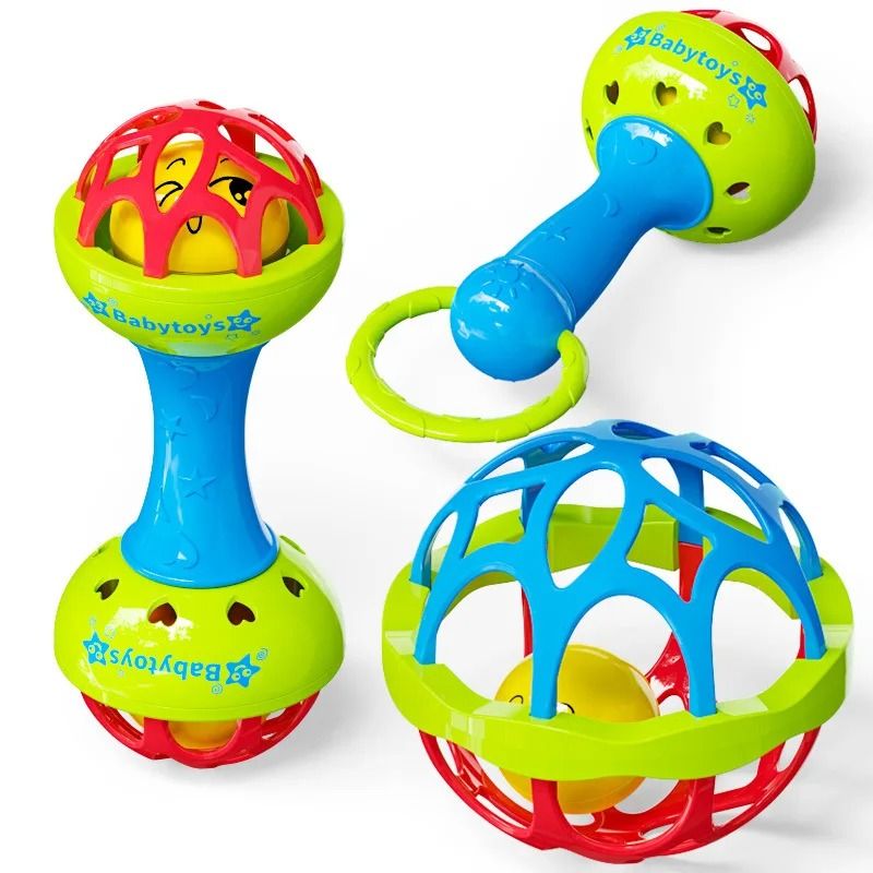 Drum, Bell, and Ball Rattle Toy Set