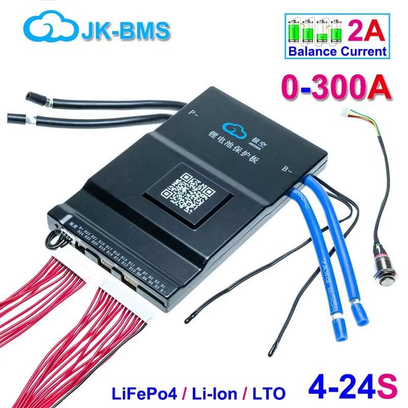 JK-BMS Smart Bluetooth Active Balance Battery Management System – Li-ion, LiFePO4, LTO Battery Protection 12V–48V 200A–3