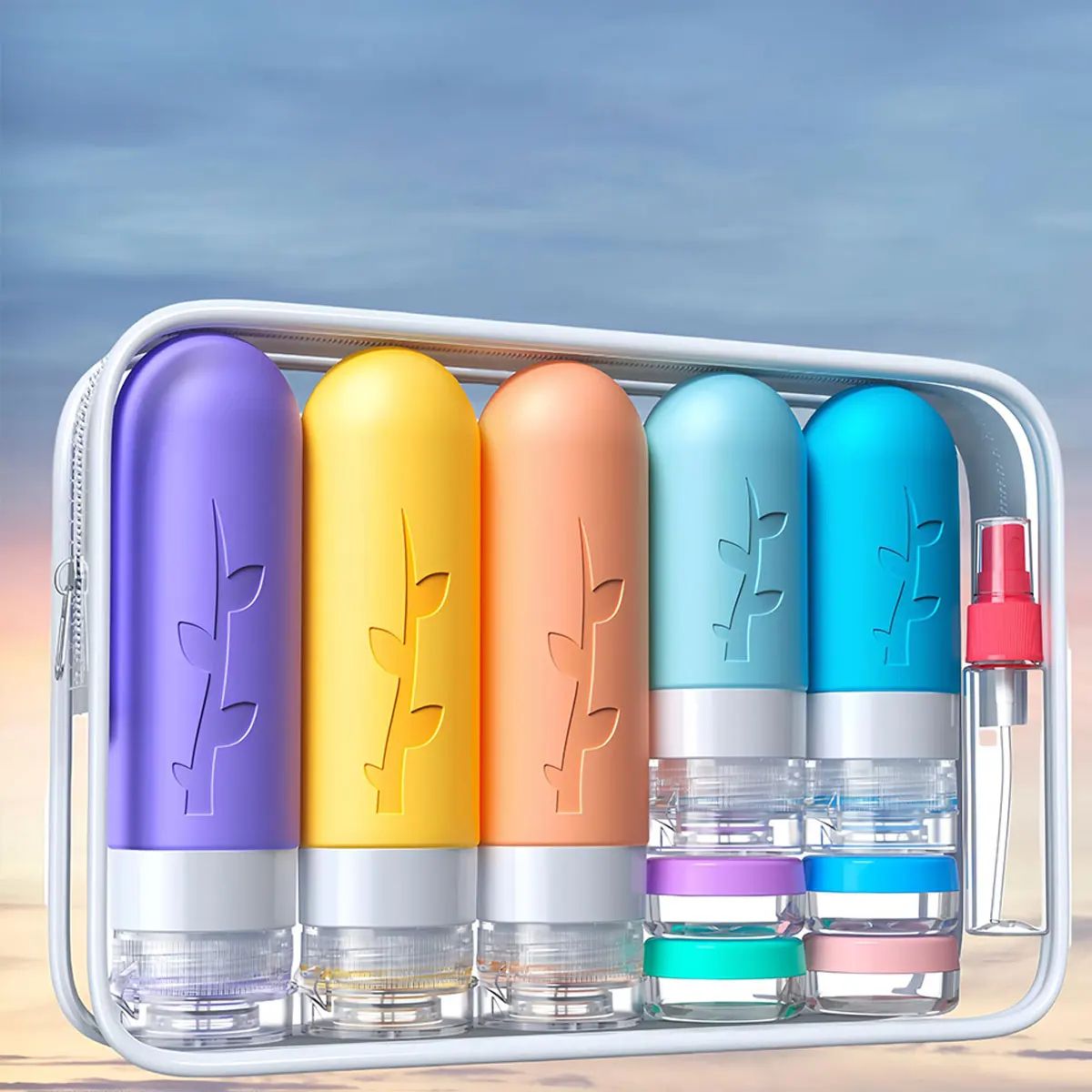 Leak Proof Silicone Travel Bottle Set