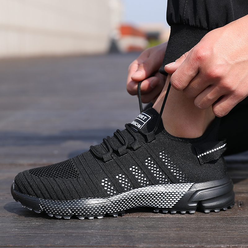 Breathable Running Shoes, Men Casual Sneakers, Soft Soled Slip-on Trainers