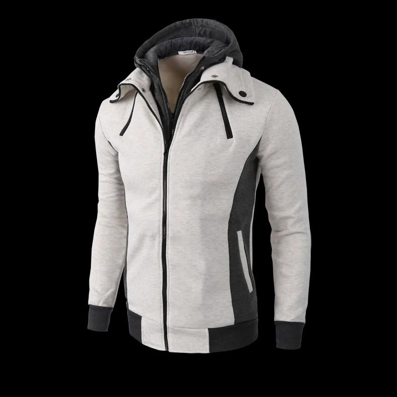 Mens Zip Up Fleece Bomber Jacket Hooded Casual Coat